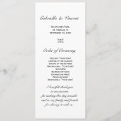 Elegant White Daisy Wedding Ceremony Program Programmakaart (Achterkant)