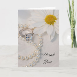 Elegant White Daisy Wedding Dank je wel Bedankkaart