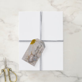 Elegant White Daisy Wedding Dank je wel voor de ta Cadeaulabel