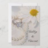 Elegant White Daisy Wedding Kaart (Voorkant)