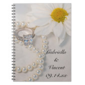 Elegant White Daisy Wedding Notitieboek (Voorkant)