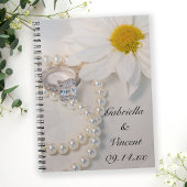 Elegant White Daisy Wedding Notitieboek