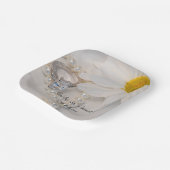 Elegant White Daisy Wedding Papieren Bordje (Gebogen)