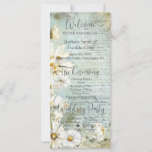 Elegant White Daisy Wedding Programme (Voorkant)