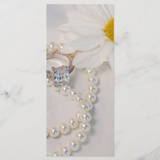 Elegant White Daisy Wedding Programme Programmakaart (Voorkant)