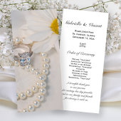 Elegant White Daisy Wedding Programme Programmakaart