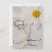 Elegant White Daisy Wedding Rehearsal Dinner Kaart (Voorkant)