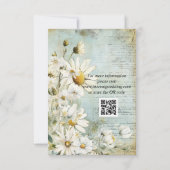 Elegant White Daisy Wedding RSVP Kaartje (Achterkant)