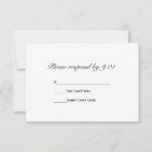 Elegant White Daisy Wedding RSVP Response Kaart (Achterkant)