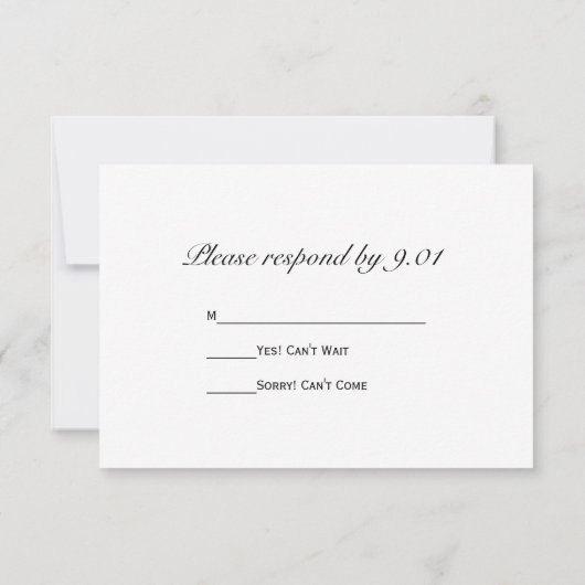 Elegant White Daisy Wedding RSVP Response Kaart (Achterkant)