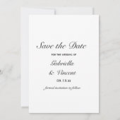 Elegant White Daisy Wedding Save the Date (Achterkant)