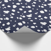Elegant White Dalmatian Spots & Navy Cadeaupapier (Hoek)
