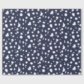 Elegant White Dalmatian Spots & Navy Cadeaupapier (Vlak)