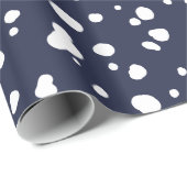 Elegant White Dalmatian Spots & Navy Cadeaupapier (Rol Hoek)