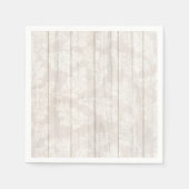 Elegant White Damask Leaf Botanical Rustic Wood Servet (Voorkant)