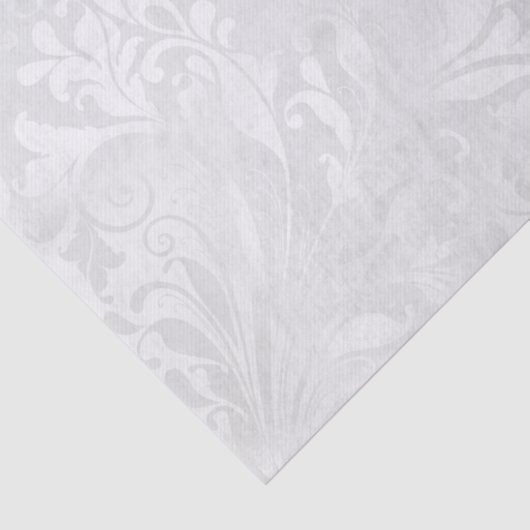 Elegant White Damask Tissuepapier (Detail)