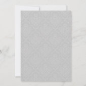 Elegant White Damask Wedding Invitations Kaart (Achterkant)