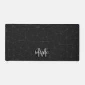 Elegant White Dark Grey geometric mesh Monogram Bureaumat (Voorkant)