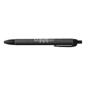 Elegant White Dark Grey geometric mesh Monogram Zwarte Inkt Pen (Bodem)