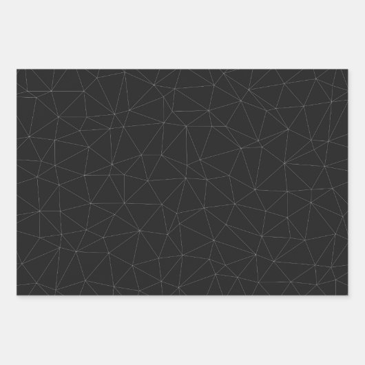 Elegant White Dark grijs geometrisch mesh-patroon Inpakpapier Vel (Voorkant 3)
