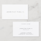 Elegant White Design Professional Sjabloon Moderne Visitekaartje (Voorkant / Achterkant)