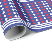 Elegant White Diamond Stripe Patroon Cadeaupapier (Rol Hoek)