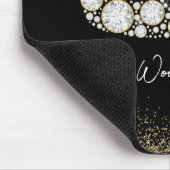 Elegant White Diamond Swan op zwarte achtergrond Muismat (Hoek)