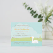 Elegant White Duck Birthday Party Invitations Kaart (Staand voorkant)
