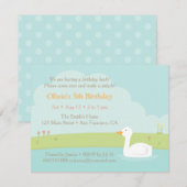 Elegant White Duck Birthday Party Invitations Kaart (Voorkant / Achterkant)