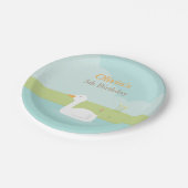 Elegant White Duck Birthday Party Paper Borden Papieren Bordje (Gekanteld)