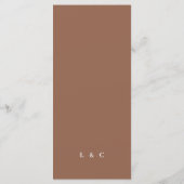 Elegant White Dusty Oranje + Terracotta Monogram Menu (Achterkant)