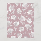 Elegant White Dusty Pink Floral Wedding Informatiekaartje (Achterkant)