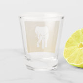 Elegant White Elephant Gift Exchange Custom Text Shot Glas (Achterkant)