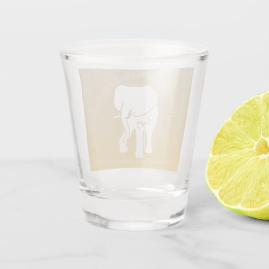 Elegant White Elephant Gift Exchange Custom Text Shot Glas (Achterkant)