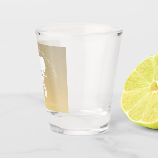 Elegant White Elephant Gift Exchange Custom Text Shot Glas (Rechts)