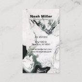 Elegant White en Black Abstract Panda Marble Visitekaartje (Achterkant)