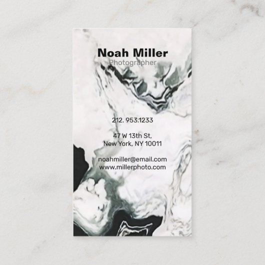 Elegant White en Black Abstract Panda Marble Visitekaartje (Achterkant)