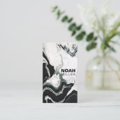 Elegant White en Black Abstract Panda Marble Visitekaartje (Staand voorkant)