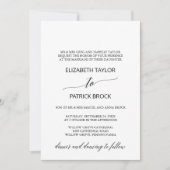 Elegant White en Black Calligraphy Formal Wedding Kaart (Voorkant)