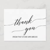 Elegant White en Black Calligraphy Hartelijk dank Briefkaart (Voorkant)