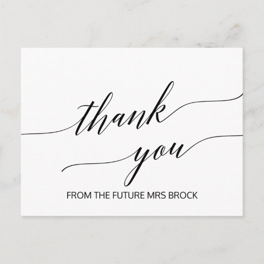 Elegant White en Black Calligraphy Hartelijk dank Briefkaart (Voorkant)