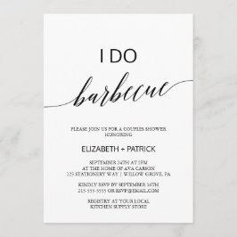 Elegant White en Black Calligraphy I do Barbecue Kaart