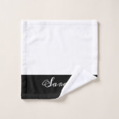 Elegant White en Black Calligraphy Name Bathroom Bad Handdoek (Wasdoekje)