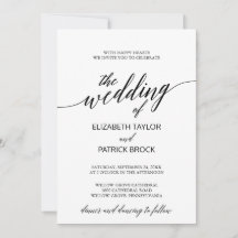 Elegant White en Black Calligraphy Wedding