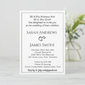 Elegant White en Black Calligraphy Wedding Kaart (Staand voorkant)