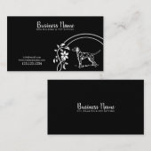 Elegant White en Black Dalmatian Floral Dog Walker Visitekaartje (Voorkant / Achterkant)