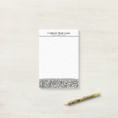 Elegant White en Black Floral Paisley Post-it® Notes (Op bureau)