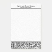 Elegant White en Black Floral Paisley Post-it® Notes (Voorkant)