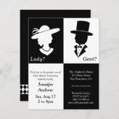 Elegant White en Black Gender Reopenbaarmakingsfee Kaart (Voorkant / Achterkant)