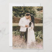 Elegant White en Black Gold Border Photo Weduwnaar Kaart (Achterkant)